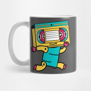 Happy Running Retro VHS Robot Mug